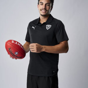Southport Sharks player, Zac Foot, wearing Sharks x Puma Polo with Sharks logo on left chest and Puma logo on right chest.